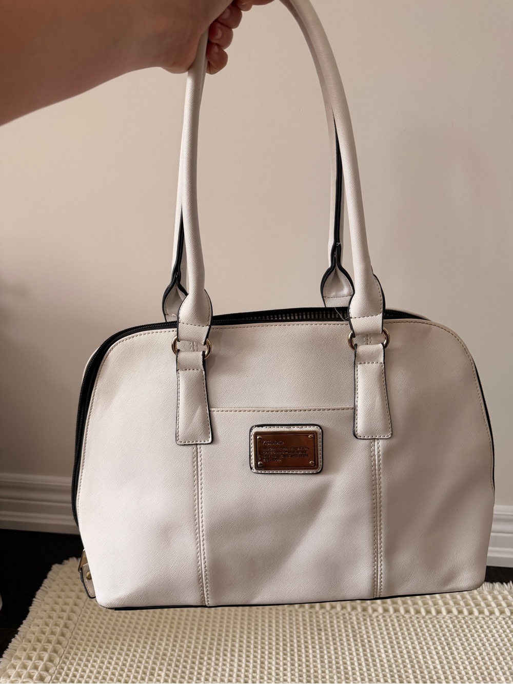 KSTUDIO White Structured Satchel Handbag